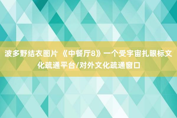 波多野结衣图片 《中餐厅8》一个受宇宙扎眼标文化疏通平台/对外文化疏通窗口