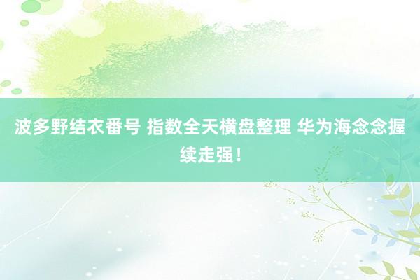 波多野结衣番号 指数全天横盘整理 华为海念念握续走强！