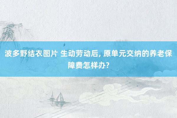 波多野结衣图片 生动劳动后， 原单元交纳的养老保障费怎样办?